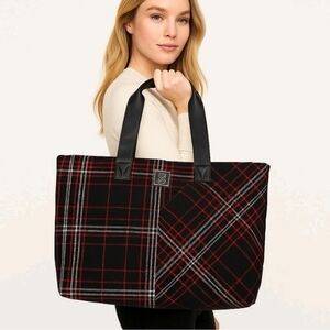 Victoria's Secret Black and Red Plaid Tote